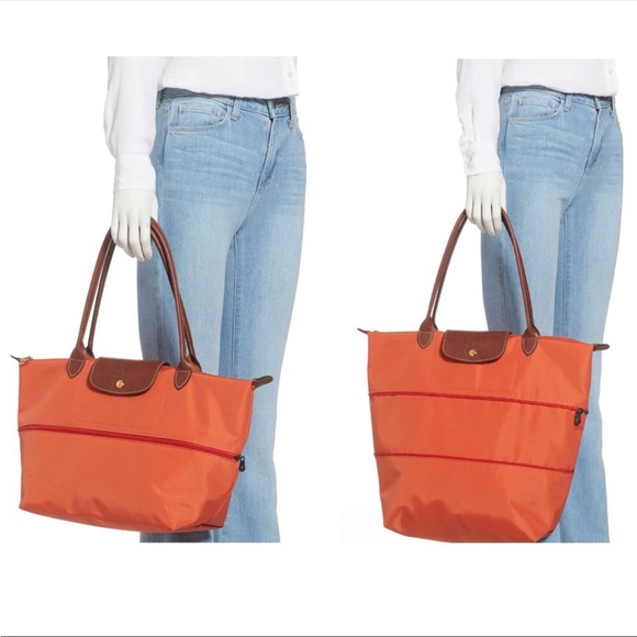 Longchamp Bags Longchamp Le Pliage Expandable Orange Tote Poshmark